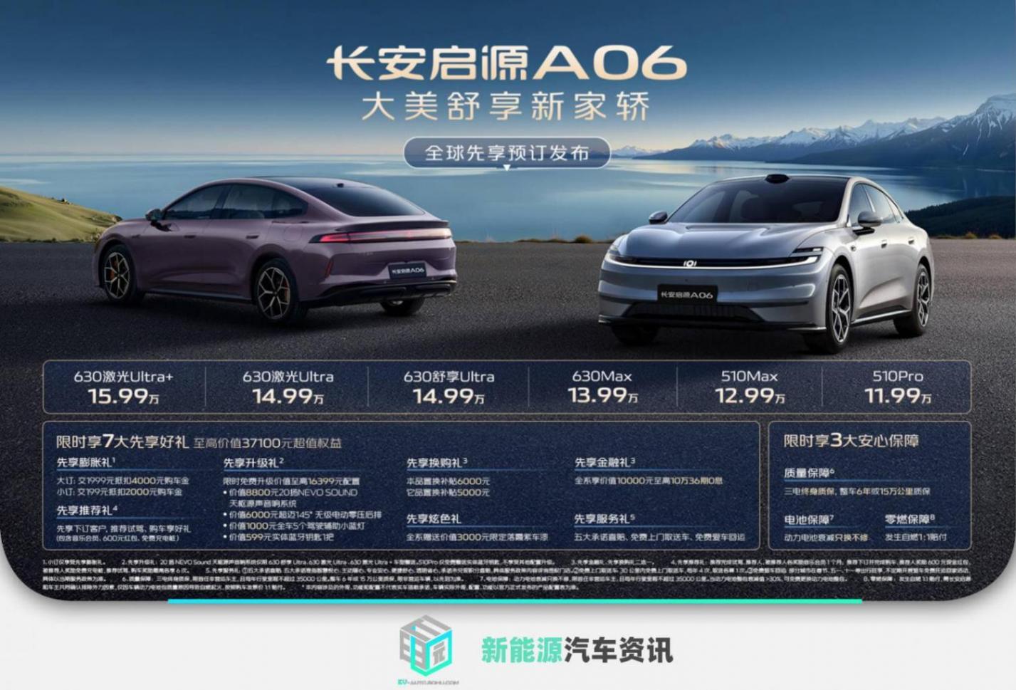 11.99萬元起/共6款車型 長安啟源A06開啟預售