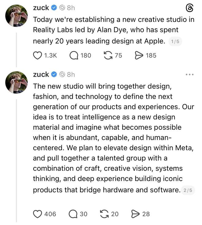 20年蘋果老將被Meta挖走,曾負責一代神機iPhone X設計,小扎專門給他成立工作室